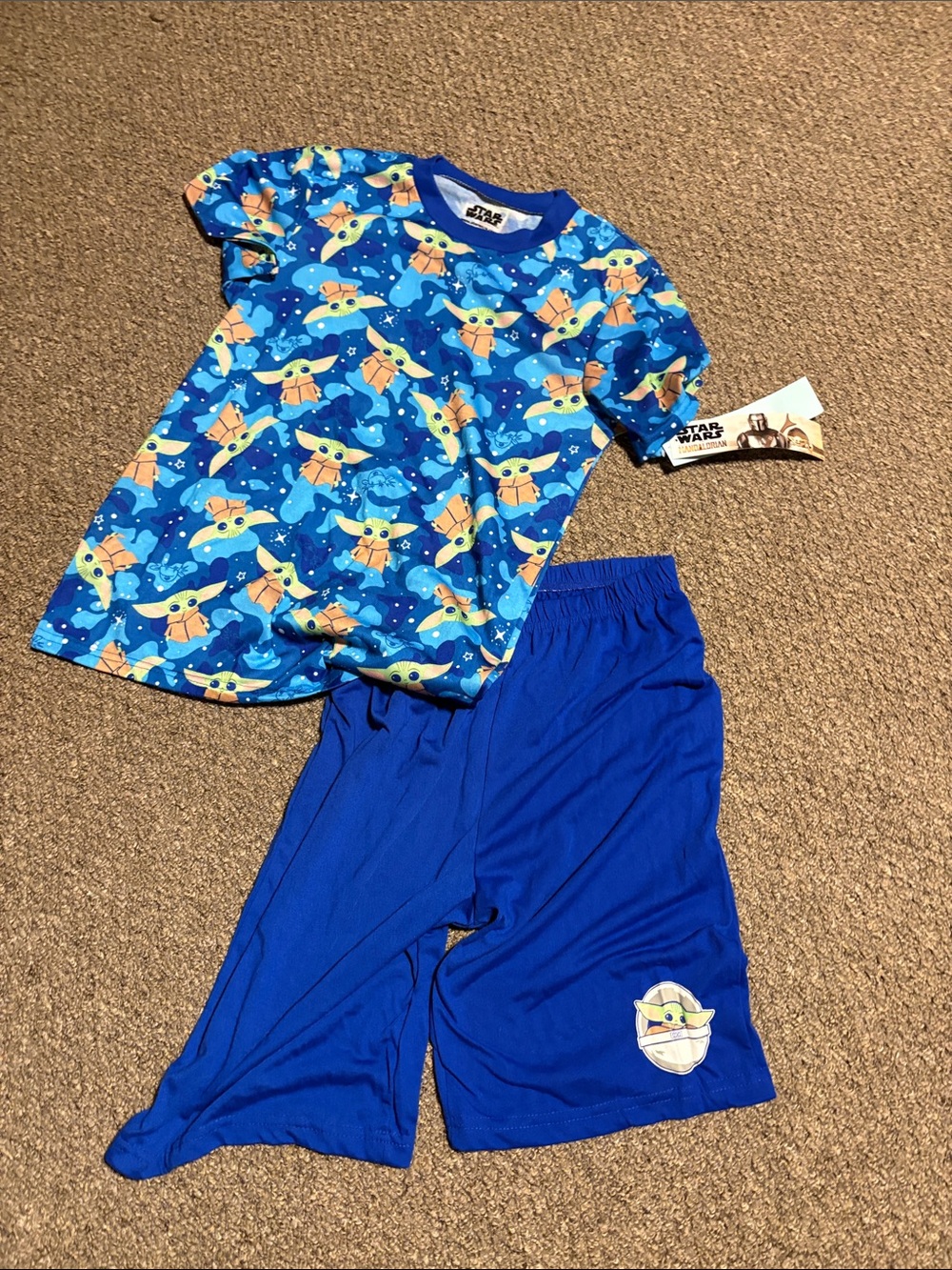 NWT -Star Wars Blue Baby Yoda (Grogu) Kids Pajama Set